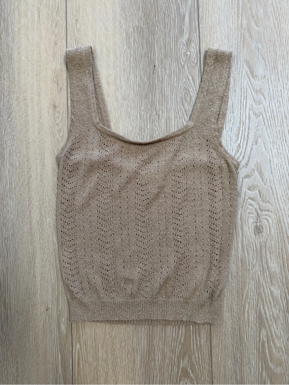 Current Air Knit Scoop Tank in Taupe Beige